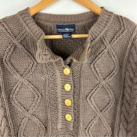 Vtg Hunters Run Women’s Cable Knit Henley Sweater. Size M - Picture 4 of 8